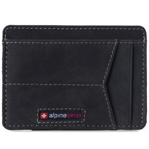 Alpine Swiss Men RFID Safe Minimalist Front Pocket Wallet Small Slim Card Holder